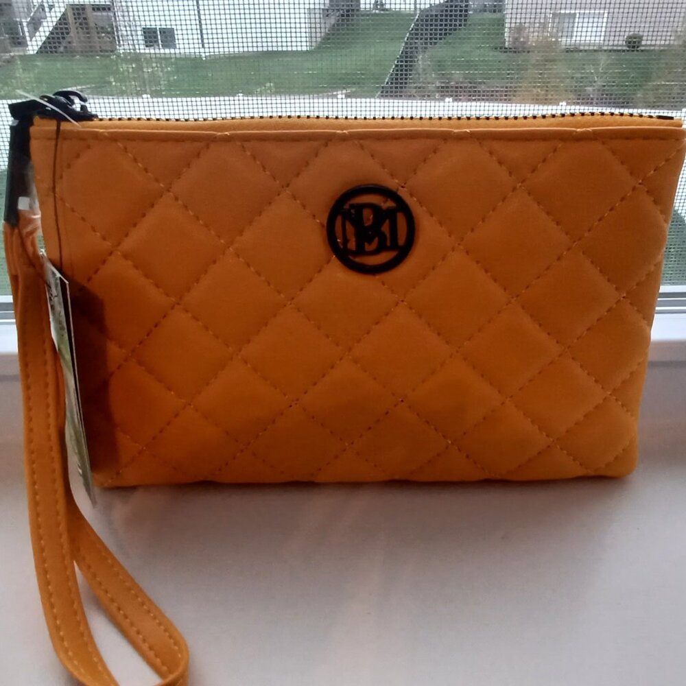 Badgley Mischka Quilted Leather Clutch